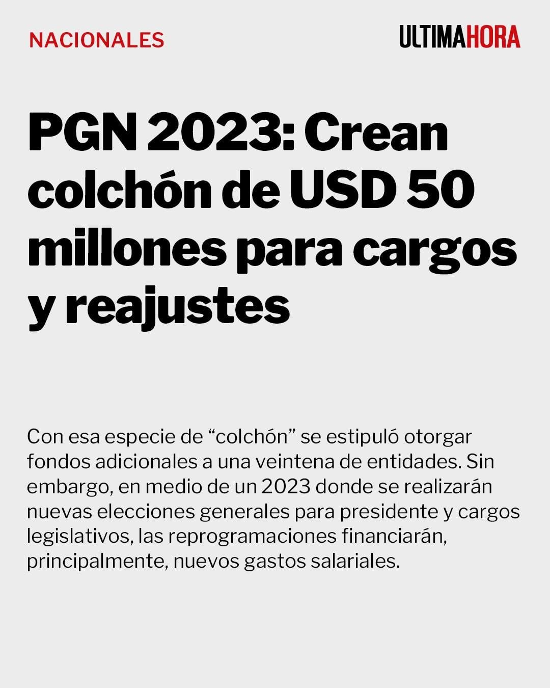 En pleno año electoral, la Comisión Bicameral reasignó USD 50 millones, principa… En pleno año electoral, la Comisión Bicameral reasignó USD 50 millones, principa…
